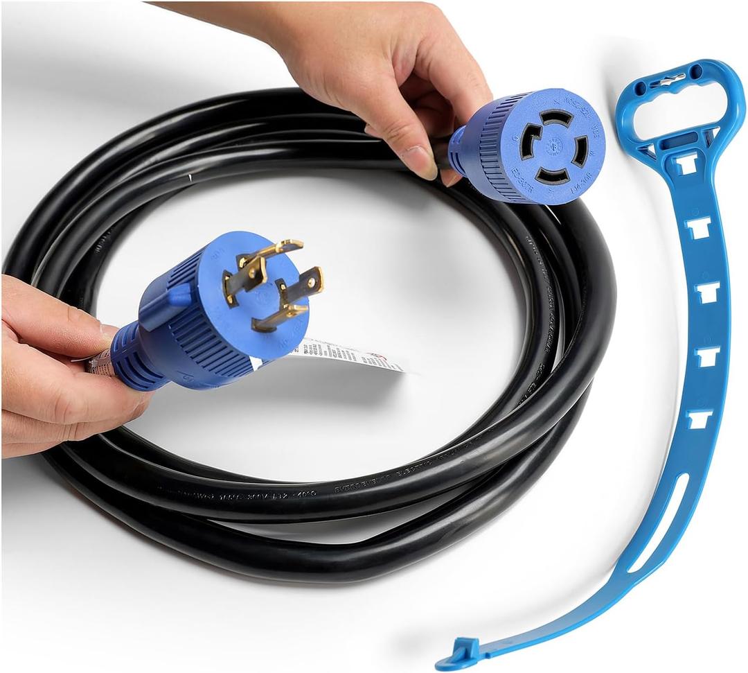 30 amp 4 Prong Generator Cord 125/250 Volt 30 amp Plug Adapter,NEMA L14-30P/R 10FT Extension Power Cord 30 Amp Male Plug to Female Receptacle 10 Gauge Generator Electrical Cord,Load Up to 7500W