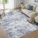 WITSHOCK 5x7 Area Rugs for Living Room : Machine Washable - Non Slip Modern Abstract Rug for Bedroom Under Dining - Stain Resistant for Household - Pet Owners (Blue)