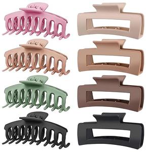 TOCESS 8 Pack Jumbo Hair Claw Clips for Women, Big 4.33 Inch Matte Finish Claw Clips, Durable NonSlip Rectangle Claw Set for All Girls Hair Types like Thick, Thin, Wavy, or Straight Hair