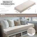 Wenqik Bench Cushions for Indoor Furniture 42 x 16 x 4 Inch Velvet Window Seat Cushions Thicken Tufted Bench Pad Memory Foam for Kitchen Dining Bay Patio Porch Swing (Beige)