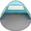 Oileus Beach Tent 2-3 Person Portable Sun Shade Shelter UV Protection, Extended Floor Ventilating Mesh Roll Up Windows Carrying Bag Stakes 6 Sand Pockets Fishing Hiking Camping, Sky Blue