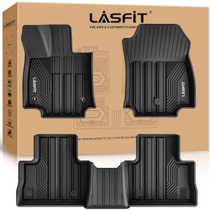 LASFIT Floor Mats for Toyota RAV4 2019-2025 (Not Fit Hybrid) All Weather Automotive Floor Mats for RAV 4 TPE Custom Fit Floor Liner 1st & 2nd Row Car Mat Accessories, Lifespan 5 Years+, Black