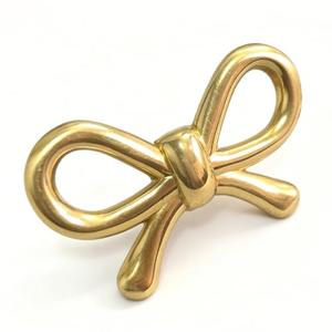 DAPANIY Gold Bow Cabinet Knobs, Brass Decorative Drawer Pulls, Elegant Handle 8 Piece