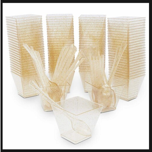Zerodeko Elegant Dessert Cups 50pcs Tiramisu Party Cups Square Lidless for Tiramisu Pudding Snacks