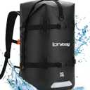 IDRYBAG Waterproof Backpack for Travel, Kayaking, Boating, Swimming, Floating Paddle Boarding - Submersible Dry Bag 35L/55L/85L (Black)