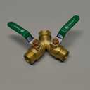 Garden Hose Splitter 2 Way, Heavy Duty Brass Y Valve Garden Hose Splitter With Stainless Steel Long Handle, Full Flow Hose Splitter Connector, Y Valve 3/4 Inch GHT Thread