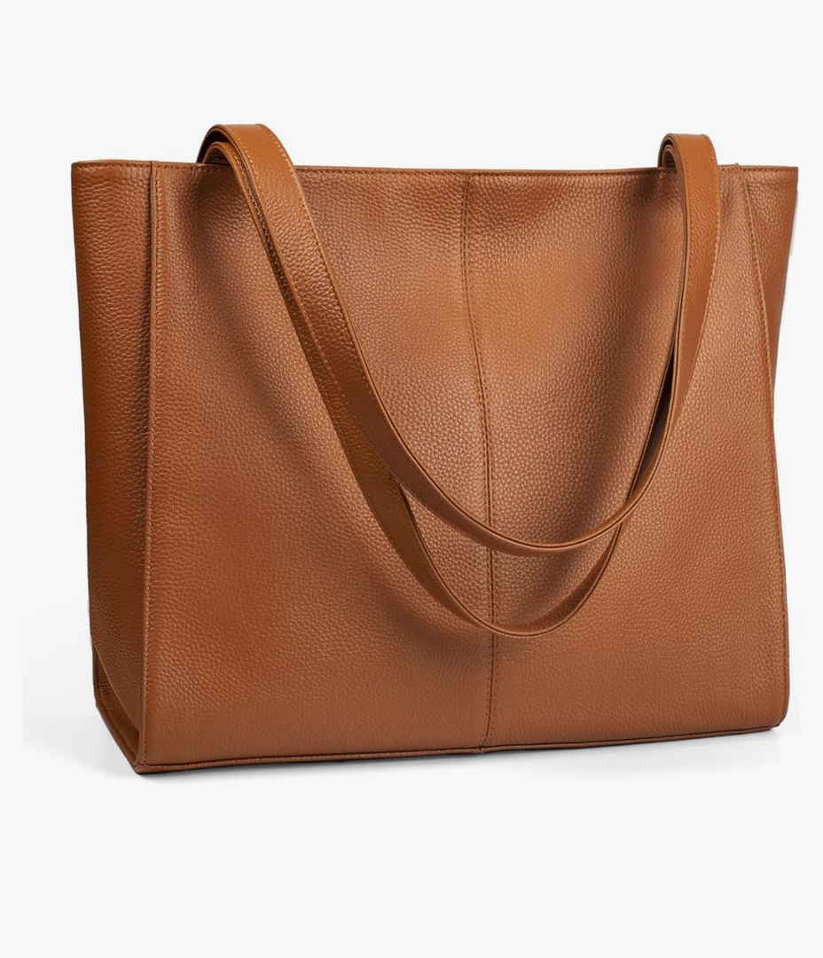 befen Genuine Leather Tote Bag for Women Work, Women's Leather Shoulder Bags Purses Satchel Handbags with Laptop Compartment