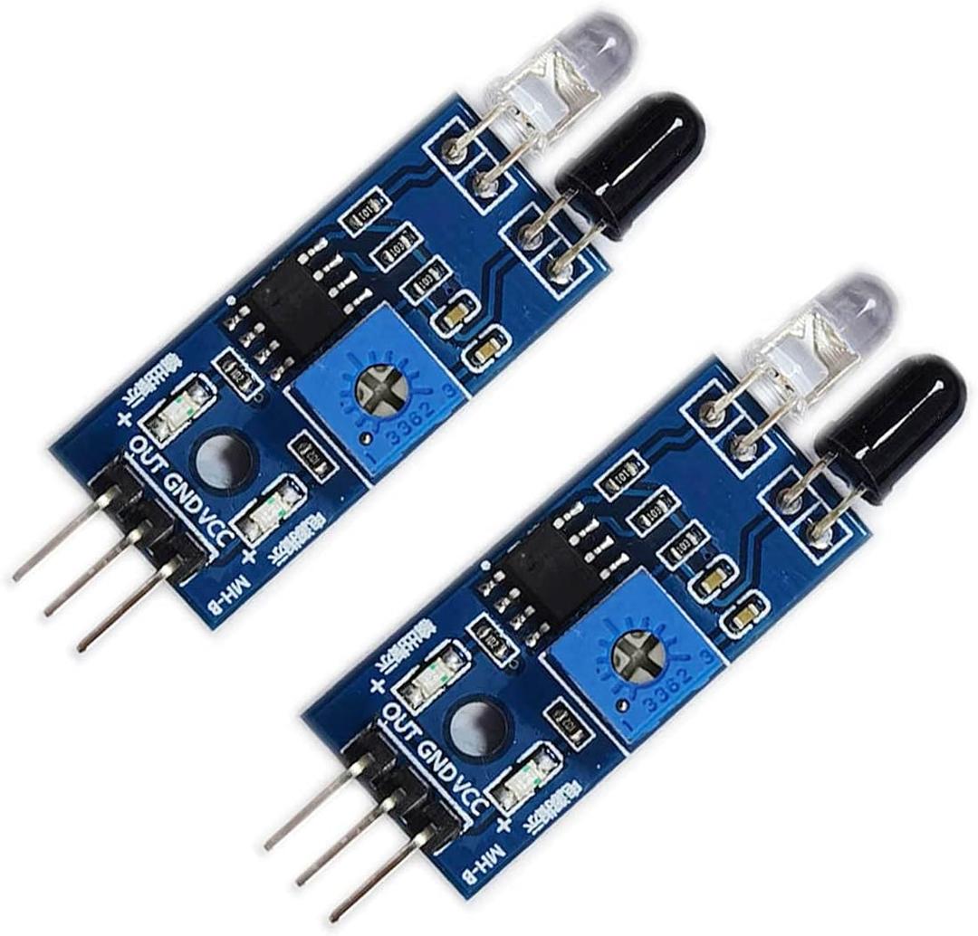 Kiro&Seeu 2pcs IR Infrared Obstacle Avoidance Sensor IR Transmitting and Receiving Tube Photoelectric Switch 3-pin Compatible with Ar-duino Smart Car Robot