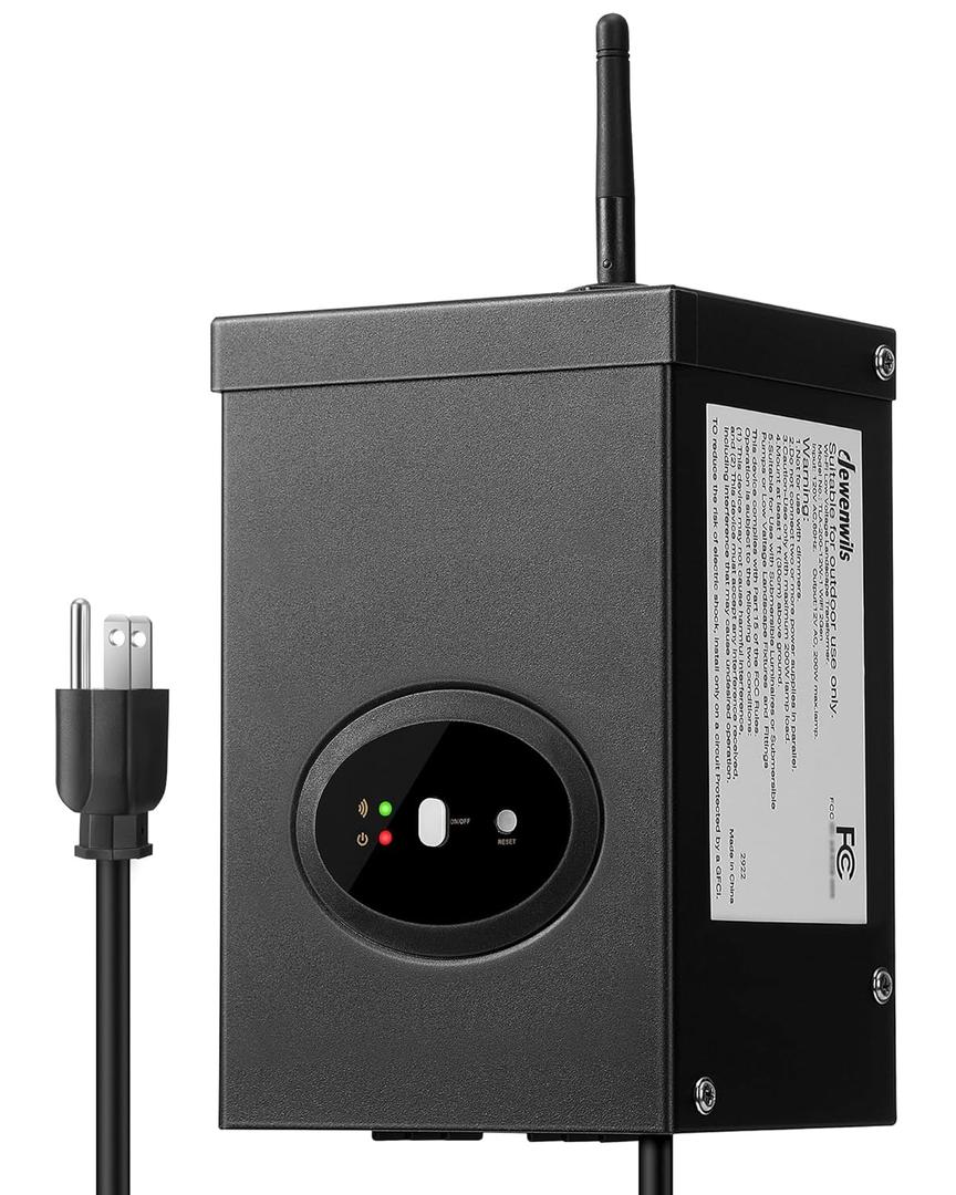 DEWENWILS 200W Smart Low Voltage Landscape Transformer, Waterproof, Schedule and Timer, Compatible with Alexa and Google Home, 120V AC to 12V AC for LED Landscape Lights, Outdoor Lighting, ETL Listed