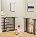 Cumbor 2 Pack 29.7-40.6" Baby Gate for Stairs, Mom's Choice Awards Winner-Auto Close Dog Gate for doorways, Pressure Mounted Pet Gates Indoor, Easy Walk Thru Wide Safety Child Gate for Dog, Black