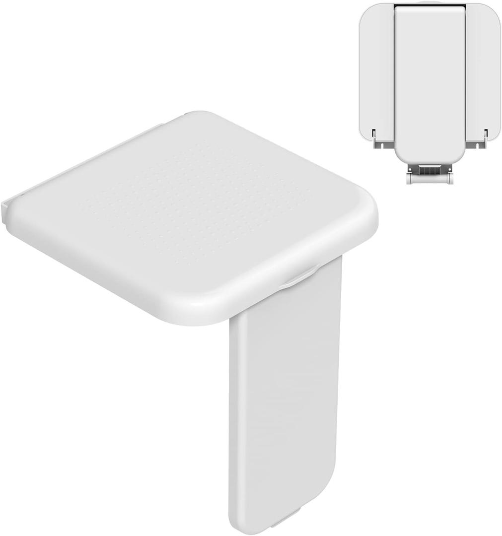 Wall Mounted Folding Shower Seat, White