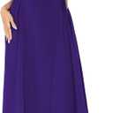 Mokayee Womens Summer Cap Sleeve Square Neck Elegant Tea Party A Line Cocktail Swing Wedding Guest Dresses (Purple, S)