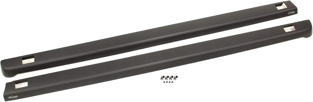 Bushwacker Ultimate BedRail Caps - SmoothBack w/ Stake Holes | 2-Piece Set, Black, Smooth Finish | 48503 | Fits 2001-2006 Chevrolet/GMC Silverado/Sierra 1500/2500HD/3500 (Excludes Flareside) 6.5' Bed