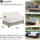 Outdoor 2-Seater Loveseat Cover,Patio Sofa Covers Fits up to 58W x 32.5D x 31H Inches,100% Waterproof Heavy Duty Patio Furniture Covers,Beige & Gray-Green