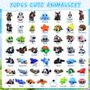 50 Pcs Mini 3D Printed Animals Figurines Set, 3D Printed Toys for Kids, Easter Basket Stuffers for Boys and Girls, School Classroom Prizes, Party Favors, Flexible Articulated Fidget Toys