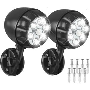 YoungPower Battery Operated Motion Outdoor Lights, 6 LEDs 800 Lumen Bright Battery Powered Wall Mount Light Night Activation Security Spotlight for Outdoor Porch, Corridor,Trash, Stairs (2 Pack)