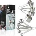 Babish 10-Piece Stainless Steel Measuring Cups and Spoons Set  Heavy-Duty, Rust-Resistant Baking and Cooking Measurement Tools