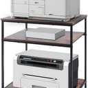 EMERIT 3-Tier Printer Stand for Laser/Inkjet/All-in-One - 23.6x18.9x31.5 Heavy Duty Cart w/Adjustable Shelves & Lockable Wheels, Storage for Scanner/Fax/Supplies - Industrial Home & Office