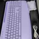Purple Keyboard and Mouse Wireless Combo, 4000mAh Rechargeable Backlit Quiet Keyboards mice Set, USB Ergonomic Key Board with Wrist Rest & Phone Holder for PC, Mac, Windows, Natural Soft Typing