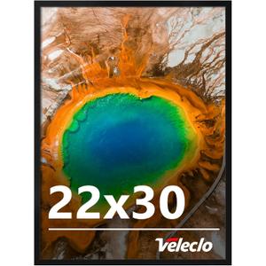 22x30 Picture Frame for Wall Display, 22x30 Black Picture Frame with Shatter Resistant Plexiglass, Stable and Sturdy 22 x 30 Poster Frame for Wall Display, Handpicked Gift Collection, 1 Pack