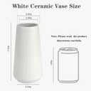 White Ceramic Vase, GUKJOB Small Cute Flower Vase for Pampas Grass, Home, Living Room, Dining Table, Farmhouse, Office Decor, Bedroom, Table, and Kitchen Shelf (White)
