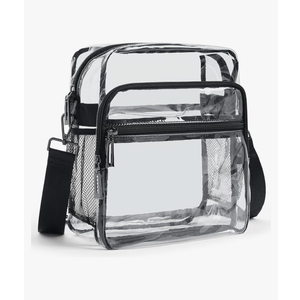 Clear Bag for Stadium Events 12x6x12 Clear Purse with 3-Zipper Pockets Crossbody Handbag Tote for Concerts Sports