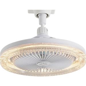 Light Socket Fan with Light 10 Inch, Light Socket Ceiling Fan, Screw in Ceiling Fan in Light Socket, Dimmable LED Light Bulb Fan with Remote, 3 Speeds, for closets, bedrooms, kitchen, compact spaces