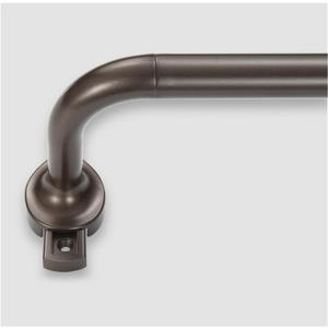 Room Darkening Rods, Single Window Rods 28-86 Inch(2.33-7.17ft) Telescoping Wrap Around Curtain Rod Splicing Structure With Hidden Base Bracket, Dark Bronze