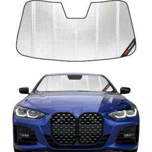 Pigenius Windshield Sun Shade for BMW 4 Series Coupe (G22) & M4 (G82) 2021-2026, Fits 430i M440i M4 Competition, Reflective Aluminum Film Front Window Sunshade - BLAZBLOCK