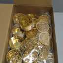 48Pcs Gold Candy Boxes with Lid, Vintage Plastic Round Favor Box for Candy, Chocolate, Small Gift Wedding Birthday Party Bridal Shower