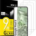 NEW'C 3 Pack Designed for Google Pixel 8 Screen Protector [No for Pixel 8A/8 Pro], Tempered Glass,Case Friendly Scratch-proof, Bubble Free, Ultra Resistant (Transparent)