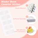 Refillable A5 Binder 6 Ring Cover for Planner Budget Journal Notebook Making with 300 PCS Binder Sheet Converter Sticker, Loose Leaf Cover with 25mm Inner Diameter Ring (Perforated-white)