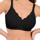 LUCKMEEY Bras for Women No Underwire Wave Push Up Wireless Bra Seamless Bras Full Coverage Bralettes Lift Everyday Bras, Size: Large