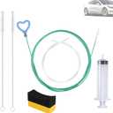 3 x BOXOB 6pcs Auto Sunroof Drain Cleaning Tool Kit, 5m/16.4ft Flexible Long Pipe Cleaner with 2 Clean Brushes 1 Syringe 1 Syringe Hose, Heart Handle Tube Brush for Car Sun Roof Windshield Wiper Hole
