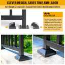1.5" Split Type Post Base Cover, Decorative Skirt for Indoor/Outdoor Iron Deck Railing, Stair Base (8Pack-Black)