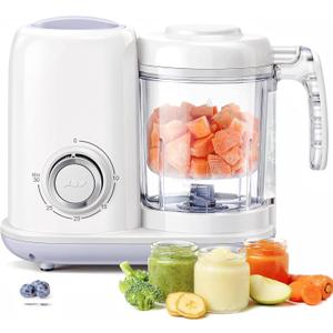 AMZBABYCHEF Baby Food Maker, 4 in 1 Baby Food Processor and Steamer, Puree Blender, Multifunctional Baby Puree Maker, Dishwasher Safe (White)