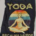 Women Yoga Because Murder is Wrong Meditation T-Shirt, Medium