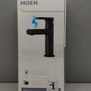 Moen Meena Matte Black One-Handle Single Hole Modern Bathroom Sink Faucet with Optional Deckplate and Drain Assembly, 84794BL