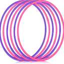 6 Pcs Exercise Hoop Detachable Fitness Rings Adjustable Plastic Toy Fitness Hoop Playground Toys Colored Circles for Teens Games Gymnastics Agility, 28 Inch(Rose Red, Purple)