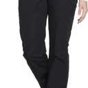 Workwear Originals Women Scrubs Pant Mid Rise Straight Leg Pull-on Cargo WW210 (Medium Tall, Black)