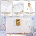 Pretty Comy Jewelry Box for Girls & Women, 3-Layer PU Leather Jewelry Organizer with Mirror, Travel Jewelry Case for Earrings, Rings, Necklaces, Christmas Birthday Gift for Girl & Women