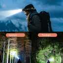20Modes Headlamp Rechargeable with Zoom&Red Side Light,4000LM Headlight with Motion Sensor 3Color Lights, IP65 Waterproof 90° Adjustable Hiking Fishing Camping Emergency Hard Hat Headlamp