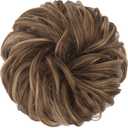 FESHFEN Hair Bun Extensions Messy Curly Hair Scrunchies Hairpieces Synthetic Donut Updo Hair Pieces for Women Girls 22H10# Light Ash Brown Mixed Golden Brown
