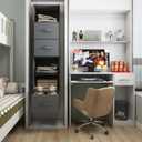 Twira 6-Shelf Hanging Closet Organizer, 2 Separable 3-Shelf Hanging Shelves, Hanging Storage with 3 Removable Drawers 4 Side Pockets, Storage Organizer for Closet, Nursery (Dark Grey)