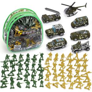 TOY Life Army Men Action Figures Toys Plastic, Toy Soldiers for Boys with Helicopter, Green Military Playset