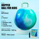 INPODAK Hopper Ball 20 Inch Bouncy Ball with Handle for Kids, Hippity Hop Jumping Bouncer Hopping Toy for Boys Girls Ages 5-9 with Pump and Gift Box Great Gift for Birthday Holiday