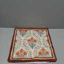 patdrea Designer Vintage Throw Pillow Covers 18"x18",Red Luxury Soft Dutch Velvet Pillows Cover with Birds Floral Pattern,Square Farmhouse Decorative Pillowcases for Couch Bed Living Room Outdoor