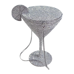 Women Rhinestone Evening Bag, Cocktail Cup Rhinestone Purse Luxury Crystal Party Purse Funny Prom Handbag for Wedding
