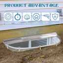 Vercraft 42" W x 13" L Sloped Elongated Egress Window Well Covers with Rust-Free Aluminum Bracing for Snow and Rain UV Resistant Clear Polycarbonate Basement Outside Against Debris for Garden Yard