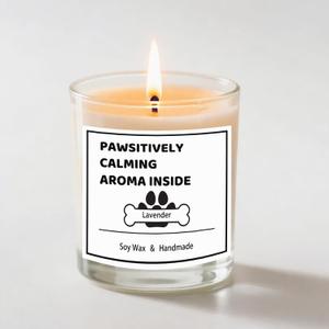 Dog Themed Gifts Candles - Lavender Scented Candle - Dog Mom Gifts for Women for Mothers Day - 100% Soy Wax, Long Lasting - pet Odor Eliminator Candle